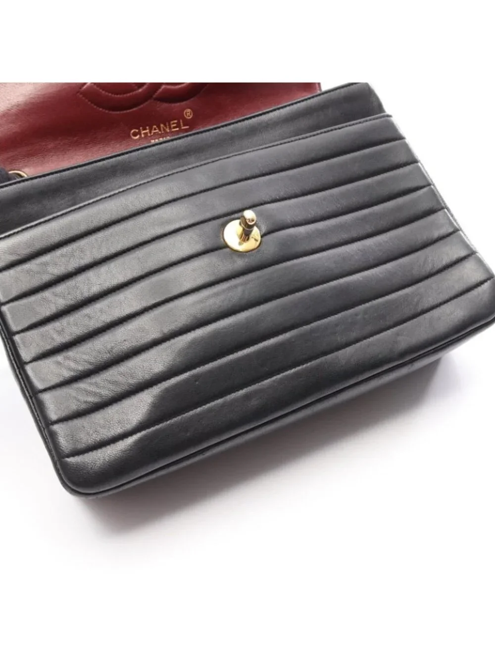 Chanel Shoulder Bag Mademoiselle Black Lambskin Chain